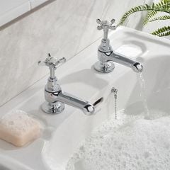 Bristan 1901 2 Hole Vanity Basin Bathroom Taps - Chrome - N VAN C CD