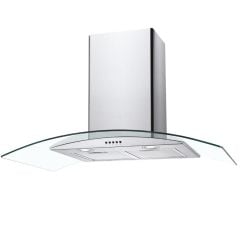 Candy CGM90NX/1 90cm Wall-Mounted Curved Glass Chimney Cooker Hood - Stainless Steel & Glass
