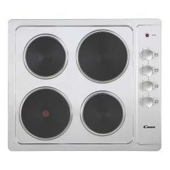 Candy Hot Plate 60cm Electric Solid Plate Hob - Stainless Steel - CLE64KX