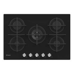 Candy CVG74WPB 75cm Gas Hob - Black Glass - Clean 2