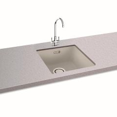 Carron Phoenix Haven 90  1 Bowl Undermount Kitchen Sink - Coffee - Fitted Top Front View