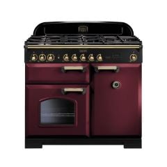 Rangemaster Classic Deluxe 100 Dual Fuel Cranberry Brass - CDL100DFFCY/B