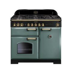 Rangemaster Classic Deluxe 100 Dual Fuel Mineral Green/Brass - CDL100DFFMG/B