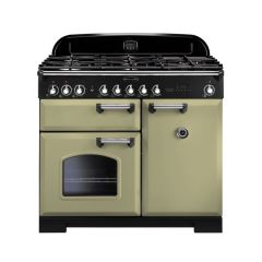 Rangemaster Classic Deluxe 100 Dual Fuel Olive Green Chrome - CDL100DFFOG/C