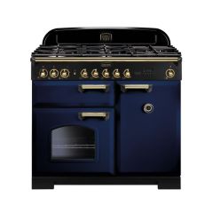 Rangemaster Classic Deluxe 100 Dual Fuel Blue Brass - CDL100DFFRB/B