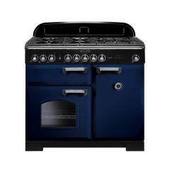 Rangemaster Classic Deluxe 100 Dual Fuel Blue Chrome - CDL100DFFRB/C
