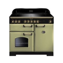 Rangemaster Classic Deluxe 100 Electric Range Cooker Olive Green CDL100EIOG/B