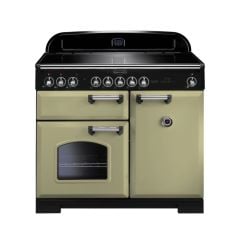 Rangemaster Classic Deluxe 100 Electric Range Cooker Olive Green CDL100EIOG/C