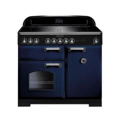 Rangemaster Classic Deluxe 100 Electric Range Cooker Blue Chrome - CDL100EIRB/C
