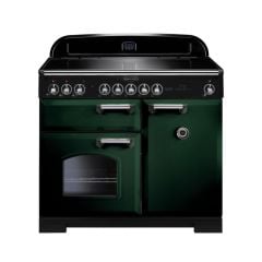 Rangemaster Classic Deluxe 100 Electric Range Cooker Green Chrome - CDL100EIRG/C