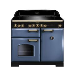 Rangemaster Classic Deluxe 100 Induction Stone Blue/Brass - CDL100EISB/B