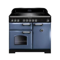 Rangemaster Classic Deluxe 100 Electric Range Cooker Stone Blue CDL100EISB/C
