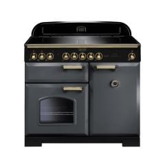 Rangemaster Classic Deluxe 100 Electric Range Cooker Slate Brass - CDL100EISL/B