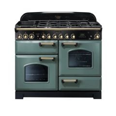 Rangemaster Classic Deluxe 110 Dual Fuel Mineral Green/Brass - GB/IE - CDL110DFFMG/B