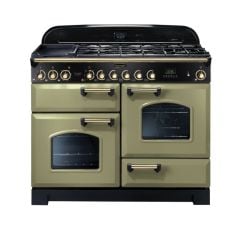 Rangemaster Classic Deluxe 110 Dual Fuel Olive Green Brass - CDL110DFFOG/B
