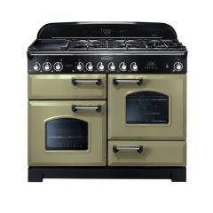 Rangemaster Classic Deluxe 110 Dual Fuel Olive Green Chrome - CDL110DFFOG/C