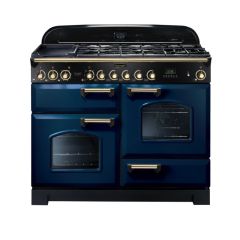 Rangemaster Classic Deluxe 110 Dual Fuel Blue Brass - CDL110DFFRB/B