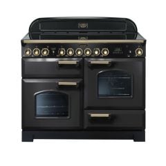 Rangemaster Classic Deluxe 110 Ceramic Charcoal Black/Brass - GB/IE - CDL110ECCB/B