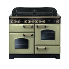 Rangemaster Classic Deluxe 110 Electric Range Cooker Olive Green CDL110ECOG/B