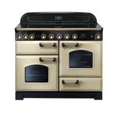 Rangemaster Classic Deluxe 110 Electric Range Cooker Cream Brass - CDL110EICR/B