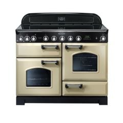Rangemaster Classic Deluxe 110 Electric Range Cooker Cream Chrome - CDL110EICR/C