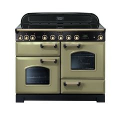 Rangemaster Classic Deluxe 110 Electric Range Cooker Olive Green CDL110EIOG/B