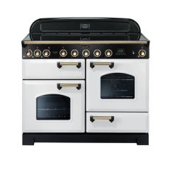 Rangemaster Classic Deluxe 110 Induction White Brass - CDL110EIWH/B