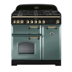 Rangemaster Classic Deluxe 90 Dual Fuel Mineral Green/Brass - GB/IE - CDL90DFFMG/B