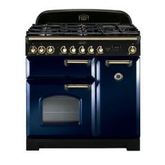 Rangemaster Classic Deluxe 90 Dual Fuel Blue Brass - CDL90DFFRB/B