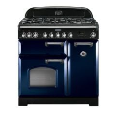 Rangemaster Classic Deluxe 90 Dual Fuel Blue Chrome - CDL90DFFRB/C