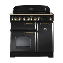 Rangemaster  129510 Classic Deluxe 90 Ceramic Charcoal Black/Brass - GB/IE - CDL90ECCB/B