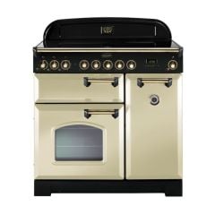Rangemaster Classic Deluxe 90 Electric Range Cooker Cream Brass - CDL90ECCR/B