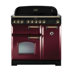 Rangemaster Classic Deluxe 90 Electric Range Cooker Cranberry Brass - CDL90ECCY/B