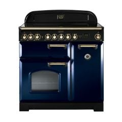 Rangemaster Classic Deluxe 90 Electric Range Cooker Blue Brass - CDL90ECRB/B