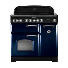 Rangemaster Classic Deluxe 90 Electric Range Cooker Blue Chrome - CDL90ECRB/C