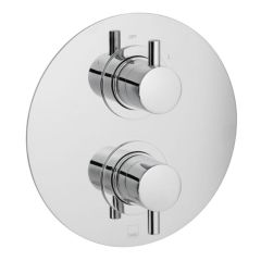 Vado DX Celsius 2 Outlet, 2 Handle Concealed Thermostatic Valve with Round Backplate - CEL-148D/2/RO-C/P
