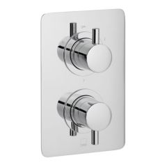 Vado DX Celsius 3 Outlet, 2 Handle Concealed Thermostatic Valve with Soft Square Backplate - CEL-148D/3/SQ-C/P