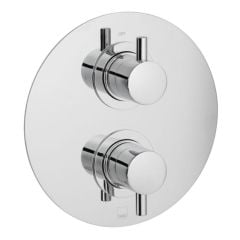Vado DX Celsius 1 Outlet, 2 Handle Concealed Thermostatic Valve with Round Backplate - CEL-148D/RO-C/P