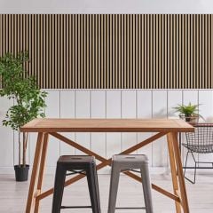 Cladco Internal Slatted Wall Panel - 600 x 600 x 21mm - Golden Pine - INTSLATGP60