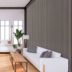 Cladco Internal Slatted Wall Panel - 2400 x 600 x 21mm - Pebble Grey - INTSLATPG