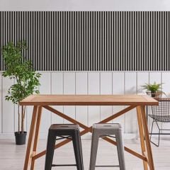 Cladco Internal Slatted Wall Panel - 600 x 600 x 21mm - Pebble Grey - INTSLATPG60