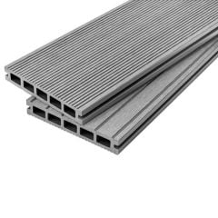 Cladco WPC Original Hollow Composite Decking Board 2.4 Metre x 150 x 25mm - Light Grey - WPCHL22
