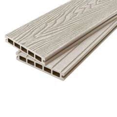 Cladco WPC Woodgrain Hollow Composite Decking Board 2.4 Metre x 150 x 25mm - Ivory - WPCHWI24