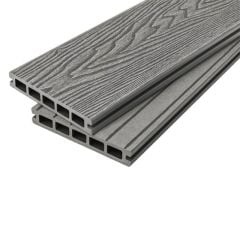 Cladco WPC Woodgrain Hollow Composite Decking Board 4 Metre x 150 x 25mm - Stone Grey - WPCHWS40