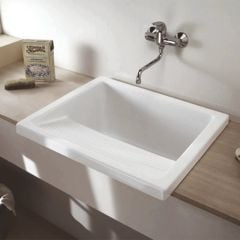 Thomas Denby Large Ceramic Laundry Sink - White - CLL