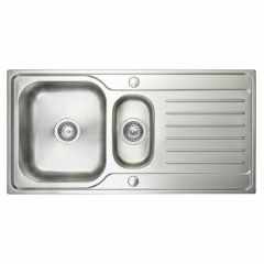 Prima Deep 1.5 Bowl & Drainer Inset Polished Steel Kitchen Sink - CPR032