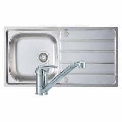 Prima 1 Bowl Stainless Steel Kitchen Sink & Single Lever Tap Pack - CPR041