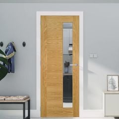 Deanta Seville Prefinished Oak 1SL Glazed Internal Door - 1981x686x35mm - 35SEVCGSLX686FSC