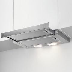 AEG DPB3632S 60cm Telescopic Hood - Silver - Extended  Vent Mounted Front View