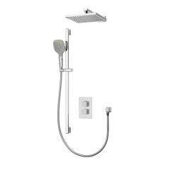 Aqualisa Dream Concealed Thermostatic Mixer Shower Dual Outlet With Adjustable Kit & Wall Fixeded Head - Square - DRMDCV2.ADFW.SQR